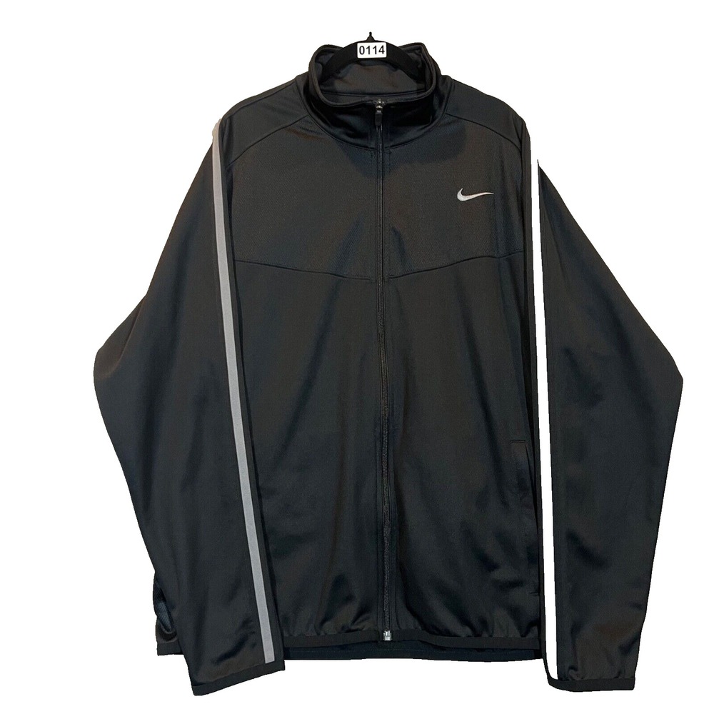 Nike Jacket Mens XL Black Epic Training Track Full Zip Active Gym Workout